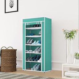 CMerchants Multipurpose Portable Space Saving/Rack Shelf Organizer 6 Layer Shoe Rack Organizer Stand (Green)-5