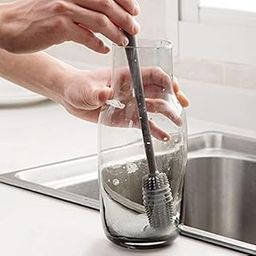 XML Silicone Glass and Bottle Cleaning Brush BPA Free -Long Handle - Grey-image-24