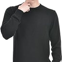 Men's Contemporary Black Waffle-Knit Sweater-image-2