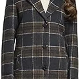 monte carlo Womens Check Notch Lapel Full Sleeve Blazer-picture-16