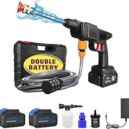 Cordless Portable Wireless Pressure Washer Gun 48V 12000mah High Pressure Water Gun for Car Wash Bike Washing Cleaning| Adjustable Nozzle and 5M Hose Pipe(Double Battery)-image-63