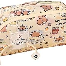 Climberty® Pencil Case Cartoon Capybara Pouch Student Storage Bag Dual Layer Zip-up Office School Stationeries Organizer Bag for Art Supplies, Pens, Accessories-image-70