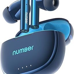 Number Navo Buds X1 w/ 50H Playtime, Dual Pairing, 13mm Speakers, ENC, 45ms Low Latency Bluetooth (Blue Pool)-4