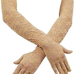 Women Lace Glove, Short Lace Bridal Glove Floral Courtesy Lace Glove for Wedding Tea Party Prom Evening (Vintage)-image-53