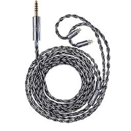Yongse White Zebra Earphone Re-Cable Upgrade Cable 7N Monocrystalline Copper Silver Plated Lightweight Carbon Fiber Outer + Rhodium Plated Copper Alloy MMCX 0.78 qdc 2pin Ear Mono Hifi Re-cable Sound-image-3