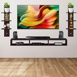 HRIDYA HANDICRAFTS Engineered Wood TV & Set Top Box Unit Stand with Shelves for Books & Decor Display Unit for Living Room, Office, Dining Room, Bedroom, Large (up to 32") (Wenge Brown)-image-11