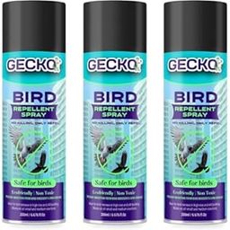 Gecko Bird Repellent Spray for Home & Office | Non-Toxic Pigeon Repellent | Safe Bird Control Solution | Only Repels | Easy-to-Use Spray - Pack of 3 (200 ML) - FORMULATION 20X-0