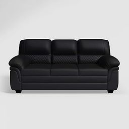 GODREJ INTERIO Sofa Orleans Plus 3 Seater Sofa for Living Room, Leather, Black-image-51