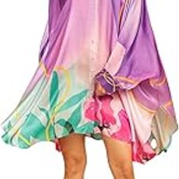 Navyasa Purple Liva Satin Floral Print Printed Kaftan top-image-42