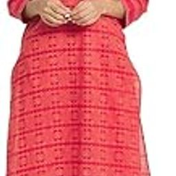 Women Cotton Printed Long Kurta Orange-image-3
