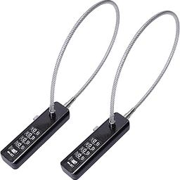 Li-TianFeng Steel Cable Locks with Combination, 2 Pack 12 Inch Length Steel Cable Rope 4-Digit Combination Locks with Resettable Password for Small Bikes, Wardrobes, Fences, Refrigerator (Black)-image-43
