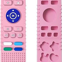 Svaxen Silicone Baby Teether Toy Remote Shape | Soft Chewable Teething Toy for Infants & Toddlers | BPA Free, Freezer Safe, Non-Toxic | Pink Baby Gift for Pain Relief & Oral Care (Pink)-image-75