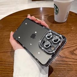LuxuryKase Sparkling Bling Case for iPhone 12 Pro Max | Diamond Camera Protection | Premium & Elegant Design |Slim Fit & Durable - Black-picture-31