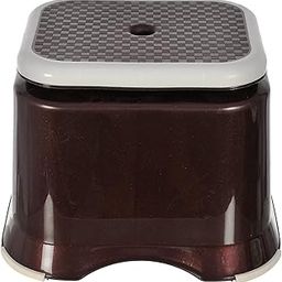 Homestic Ultra 10 Multiuses Portable, Lightweight, Strong, Durable Plastic Bathroom/Step/Sitting Stool, Patla (Brown)-46KM0141-image-2