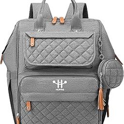 HUPAG Diaper Bag Backpack, Travel Backpack, Baby Girl/Boy Diaper Bag with Changing Pad, Pacifier Case & Stroller Straps, Multifunction, Waterproof, Unisex-image-112