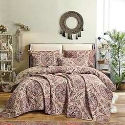 Tache Bohemian Boho Chic Medallion Mandala Paisley Boteh Bedspread Coverlet, Queen-image-48