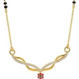 1gm Micron 18K Gold Plated Kala Mani 925 Sterling Silver MangalsutraFor Women| Hypoallergenic | Tanmaniya |Chandi Necklace Jewellery | Pure Silver Gift for Women-18