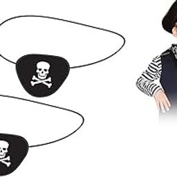 PELO Pirate Eye Patch/Pirate Eye Patch Single Eye Adjustable Pirate Eye Mask For Halloween Christmas Pirate Theme Set Of 2 Pack Of 1-image-93