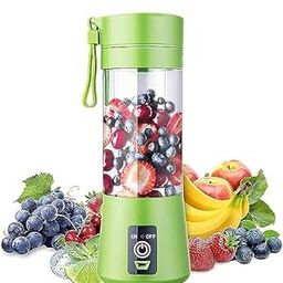Blender For Smoothie And Juices | Portable Hand Blender For Kitchen | Usb Rechargeable Fruit Juicer Machine | 6 Sharp Ss Blade | 380ml Food Grade Jar | Protein Shaker (Green)-6