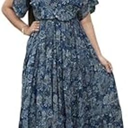Women's Georgette Maxi Dress Digital Floral Printed One Piece Western Long Gown Dresses for Women-image-67