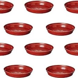BHAJANLAL GREENERY Plastic Bottom Tray Plate Suitable for 10 inch, 12 inch, Round Plastic Pot, Set of 10 Pieces (Teracotta)-image-99