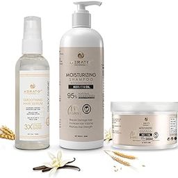 KERATOPLUS PROFESSIONAL Paraben & Sulfate Free Moisturizing Hair Mask, Shampoo with Serum Combo Pack - Wheat Protein, Keratin Oil - 1100ml - For All Hair Types-image-16