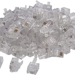 100 PackRJ9/RJ10/RJ22 4P4C Phone Modular Telephone Cord Connector Adapter Crimp (6P4C)-25