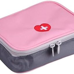 Portable Empty First Aid Bag Small Size, Mini Travel Medicine Pouch Double Zipper Handy Pill Pockets for Home Outdoor Travel Camping Hiking, Medical Storage Pouch Multi Color-image-4