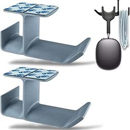 SRS® Under Desk Headphone Stand with Cable Organizer Storage Options | Headphone & Cable Hook Holder Hanger | Stick-ON Adhesive with Surface Cleaning Wipes (Silver, Pack of 2)-image-94