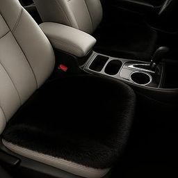 The Boot Master Premium 3Pcs Car Seat Cover/Pad | Luxury and Soft Rabbit Fur Cover | Fluffy Plush Vehicle Protector Pad with Non-Slip Backing | Universal Fit for Most Vehicles | Colour: Black-image-16