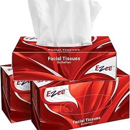 Ezee 2 Ply Facial Tissue Paper 100 Pulls x Pack of 3 | Ultrasoft, Absorbent, Travel Pack, Car Box Tissues | 300 Pulls-17