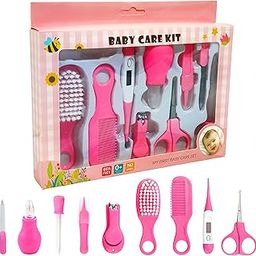 FunBlast Baby Grooming Kit - 10 Pieces Baby Toddlers Manicure Grooming Kit with Nail, Hair, Ear Grooming Tools, Healthcare Accessories Kit for New Born Baby & Toddlers (Pink)-image-12