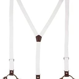 White with Black Y-Back Slim Fit Suspender for Men-image-8