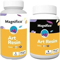 MAGNIFICO Art Resin 300Gram (2:1) Clear UV-Resistant Epoxy Resin Art Kit, Smooth Finish, Easy to Use with Self-Leveling,Suitable for Jewellery, Keychain & Artwork-picture-31