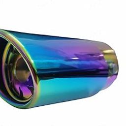 CARIZO High Performance 60mm Inlet Single Exhaust Muffler Tip Burnt Blue TF-2301, Car Exhaust Upgrade Compatible with Maruti Suzuki Swift Dzire (Type-II) 2012-2016-19