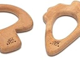 Ariro Wooden Teethers Shaped as Mushroom and Ice Cream Cone for Baby Boy & Girl | Hand Crafted with Organic Neem Wood That Helps Boost Immunity & Aids in Digestion | Easy to Grasp & Chew-image-2