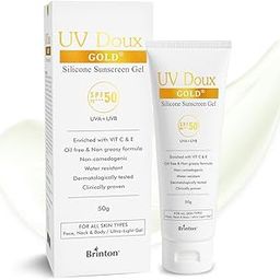 UV Doux Gold Sunscreen Gel For Anti Ageing with Sun Protection | SPF 50 and PA+++ Broad Spectrum | Enriched with Anti-oxidants like Vit C & E | Matte Finish | Water Resistant & Non-Greasy | 50gm-10