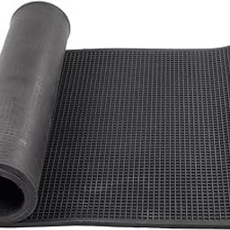GLOBAL PREMIUM Chequered Electrical Rubber Mats, Thickness 6mm (Black, 1 Mtr X 2 Mtr) - 1 Pc/Insulating Rubber Mat, Anti – Skid, Shock Proof, Insulation Rubber Mat-32