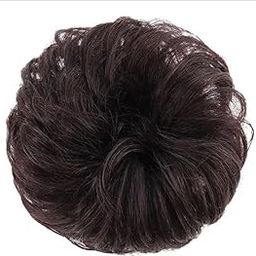 Tips And Tops Human Hair Messy Bun/Scrunchie for Women and Girls | Juda Hair Piece 100% Human Hair | Hair Accessory for Women and Girls | Ideal for Special Events or Everyday Wear(Dark Brown)-image-8