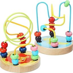 MUMMAMIA Bead Maze Toy for Toddlers Wooden Colorful Roller Coaster Educational Circle Toys Learning Preschool Toys Birthday Gift for Boys and Girls (Bead Track)-31