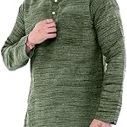 Men's Khadie Cotton - Dark Green - Kurta Pyjama Set-image-1