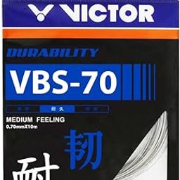 VICTOR VBS-70 (0.70mm x 10mm) Durability Medium Feeling Badminton String Available in 7 Different Color (Pack of 2) (White)-30