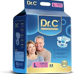 Dr.C Overnight Adult Diaper (Tape Style) High Absorption, 16 hrs Protection, Odour Free, Leak Proof, and breathable back sheet. Size - Large (101-147 cms, 40-58 Inch) Pack of 1 (10 counts)-image-37