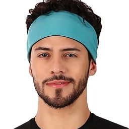 ReDesign Apparels Best Lightweight Headband Workout Sweatbands for Men & Women (One Size, 1pc) Running, Yoga, Cycling, Tennis, Cricket, Badminton | Sports Unisex Hair Band (Powder Blue Melange)-image-73