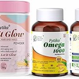 Fytika Let it Glow Pineapple, Collagen Powder-200G + Fytika Omega 1000 (Omega-3 Fatty acids)-60 Caps + Flexi Move| Glucosamine, Rosehip Powder extract-60 Tabs-image-76