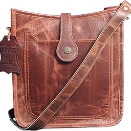 Men's Small Crossbody Bag Genuine Leather Everyday Travel Messenger Brown Purse Business Satchel-image-22