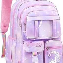 School Backpacks for Girls Stylish Bags for Girls Kids 7-12 Years Old Cartoon Water Resistant Backpack Durable Burden Relief School Bag Birthday-image-23