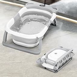 Baybee Euro Bath tub for Kids | Foldable Bathtub for Born Babies with Temperature Display | Portable Mini Swimming Pool Bather, Baby Bathing Tub | Baby Bath Tub for Kids 0-3 Years (Grey)-image-79