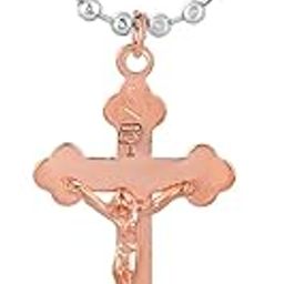 Copper Jesus Crucifix Cross Pendant Christian Jewellery Men Women-picture-27
