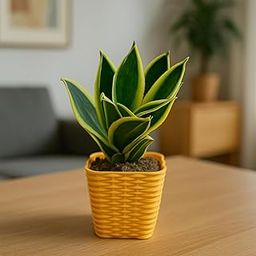 ibains Snake Plant Hahnii (Sansevieria) | The Perfect Addition to Your Indoor and Outdoor Space | Dual Color Leaf Live Snake Plant | With Pot (Pack Of 1)-image-8
